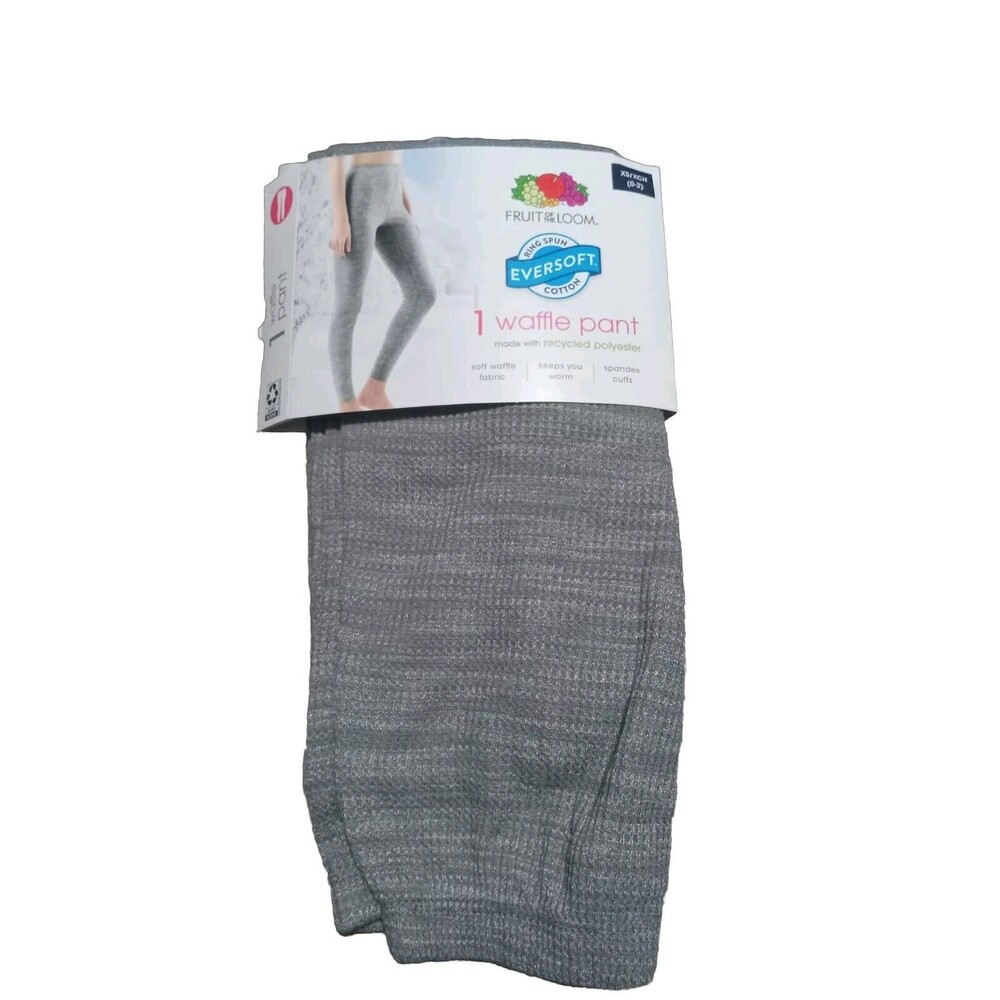 Fruit Of The Loom Women Thermal Waffle Pant Grey XS/XCH 0-2